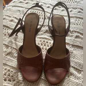 Jones New York Open Toed Brown Heels